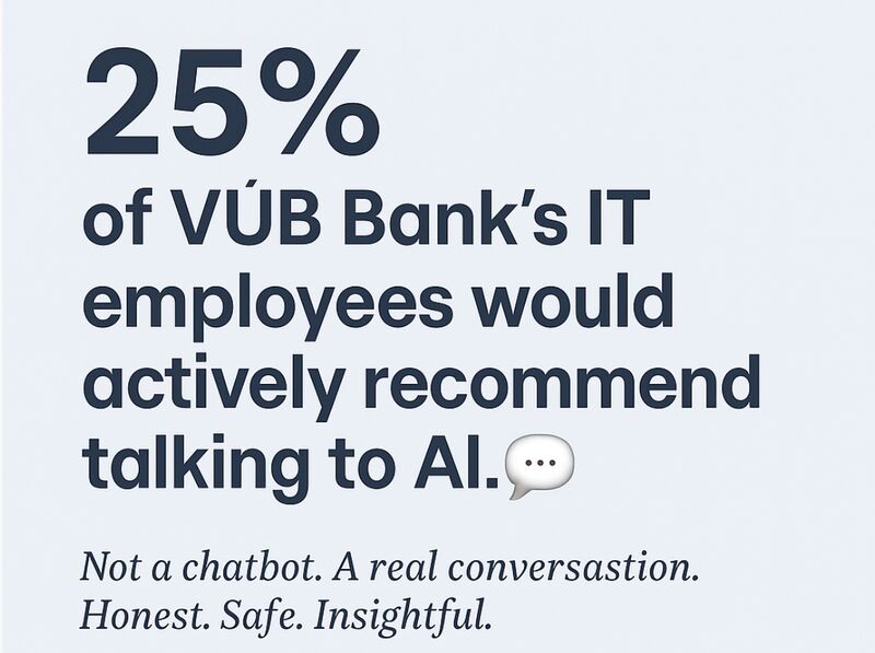 25% of VÚB Bank IT Employees Recommend Talking to AI